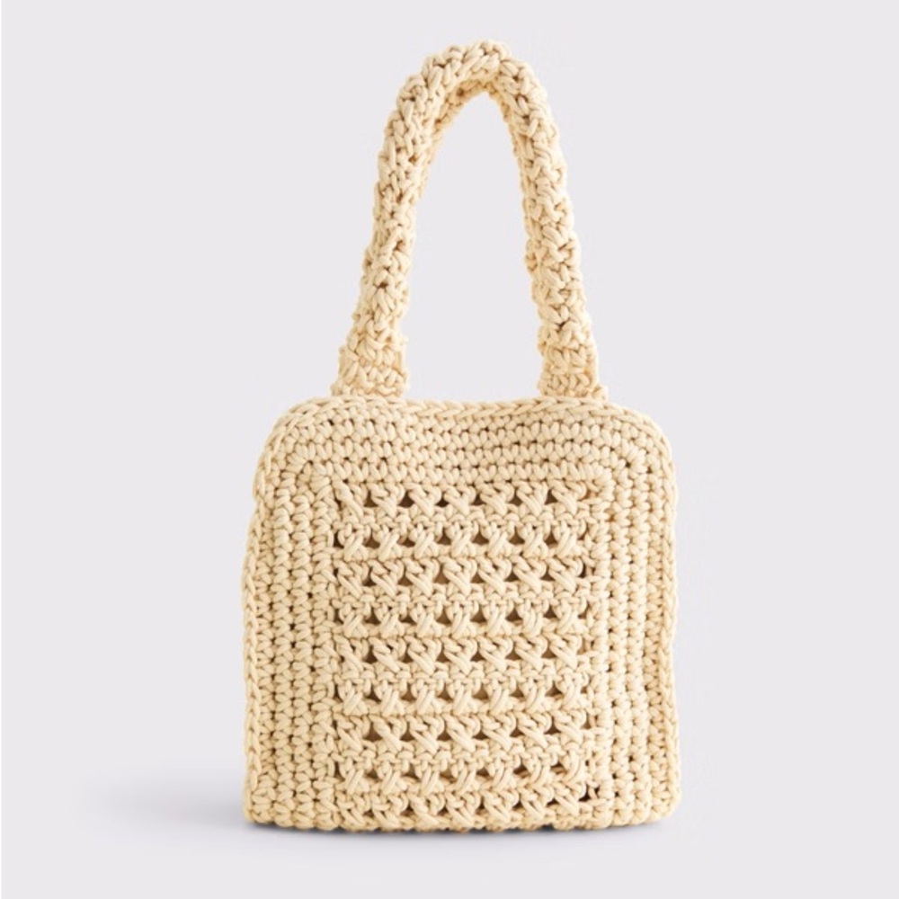 Abercrombie & Fitch Knit Bag with Braided Handle